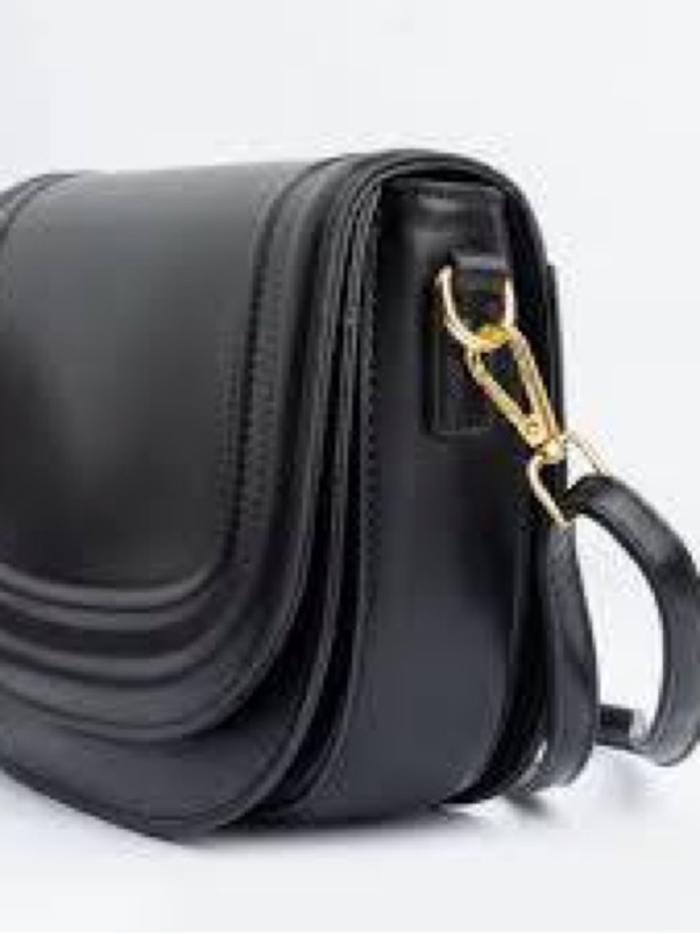 Zara Black Crossbody Bag with Gold Hardware